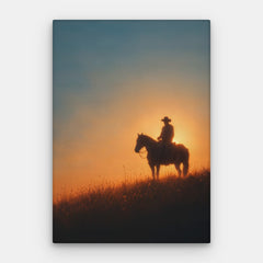 Sunset Rider-Leinwand – Leinwand vertikal #01