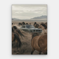 Desert Mustangs Canvas — Canvas Vertical #01