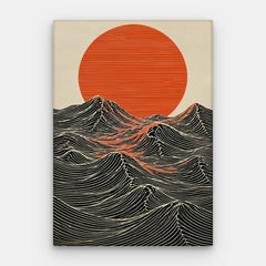 Japandi Sun Canvas — Płótno pionowe #01