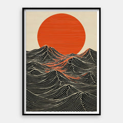 Sol japonés — Impresión de arte vertical #01