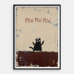 Pew Pew Pew — Konsttryck vertikal #01
