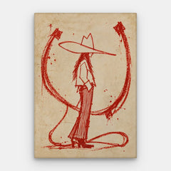 Moderni Cowgirl Canvas — Canvas Vertical #01