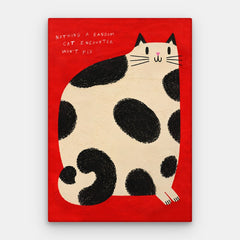 Random Cat Encounter Canvas — Canvas Vertikal #01